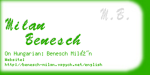 milan benesch business card